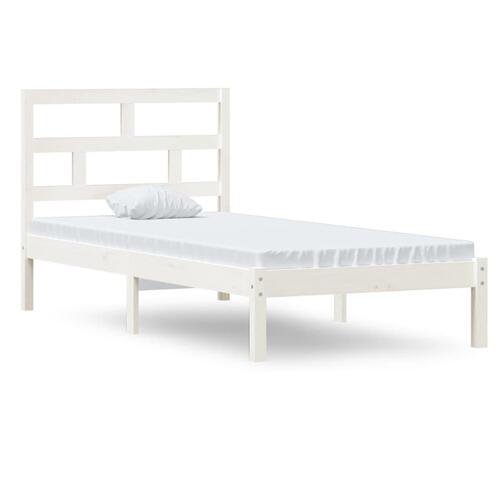 Sengeramme 90x190 cm Single massivt træ hvid