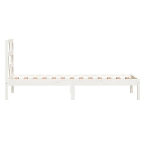 Sengeramme 90x190 cm Single massivt træ hvid