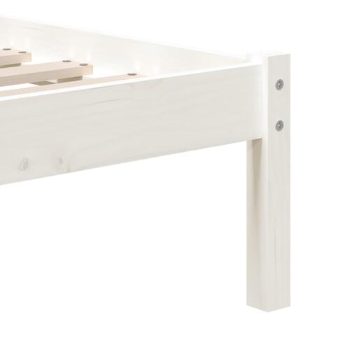 Sengeramme 90x190 cm Single massivt træ hvid