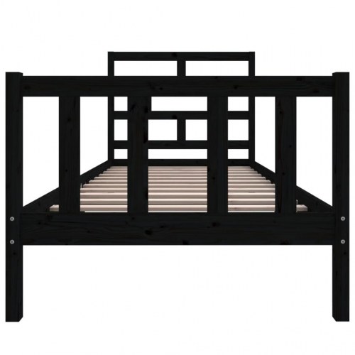 Sengeramme 100x200 cm massivt fyrretræ sort