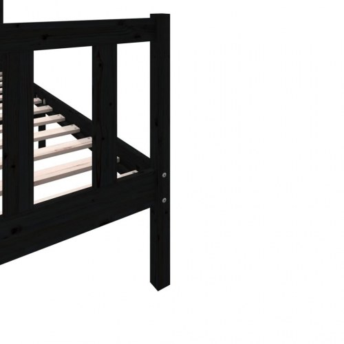 Sengeramme 100x200 cm massivt fyrretræ sort