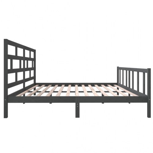 Sengeramme 200x200 cm massivt fyrretræ grå