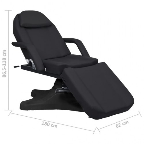 Massagebord 180x62x(86,5-118) cm sort