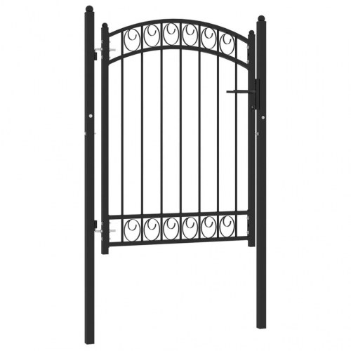 Hegnslåge EMMEN med buet top i stål - 100 × 98,5 cm, sort