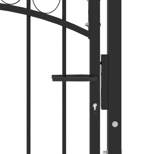 Hegnslåge EMMEN med buet top i stål - 100 × 98,5 cm, sort