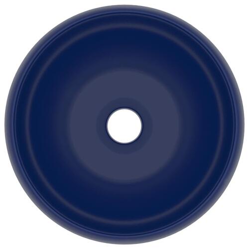 Luksuriøs håndvask 40x15 cm rund keramik mat mørkeblå