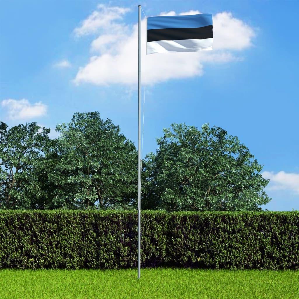 Estlands flag og flagstang 6,2 m aluminium