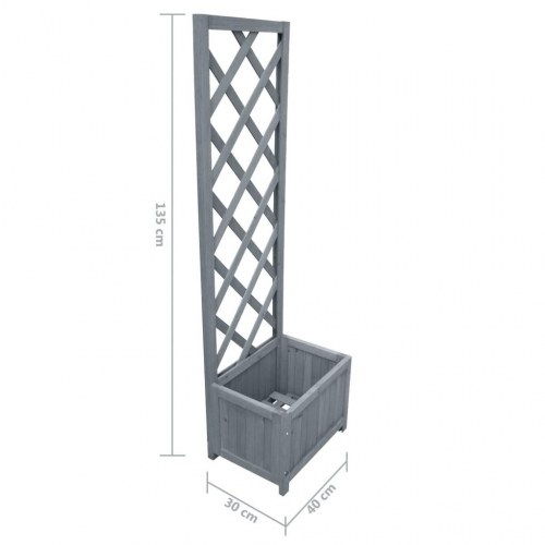 Plantekasse med espalier 40x30x135 cm massivt fyrretræ