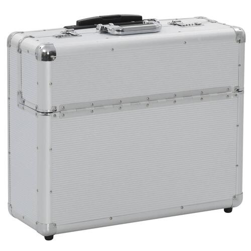 Kuffert 54 x 44 x 21 cm sølvfarvet aluminium