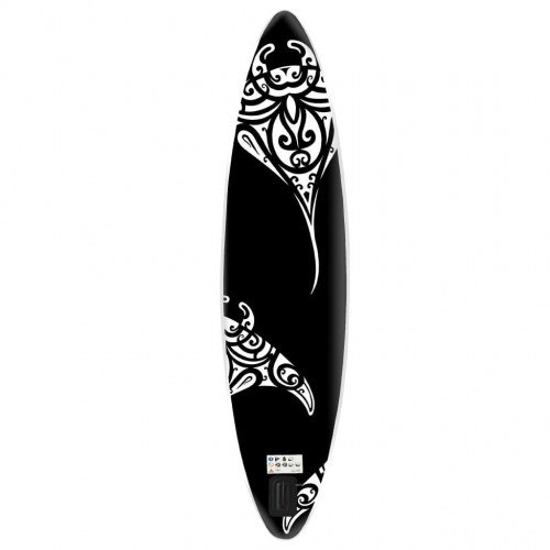 Oppusteligt paddleboardsæt 366x76x15 cm sort
