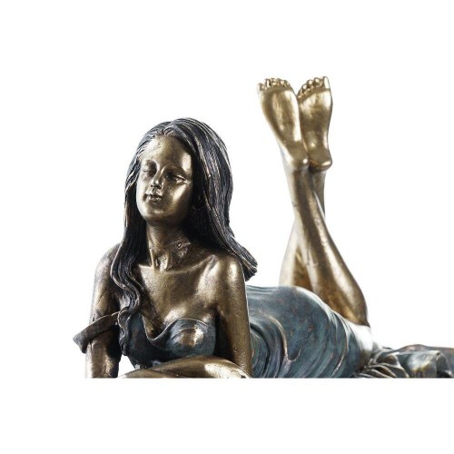 Dekorativ figur - Dame i kobber harpiks (30,5 × 15,5 × 28,5 cm)