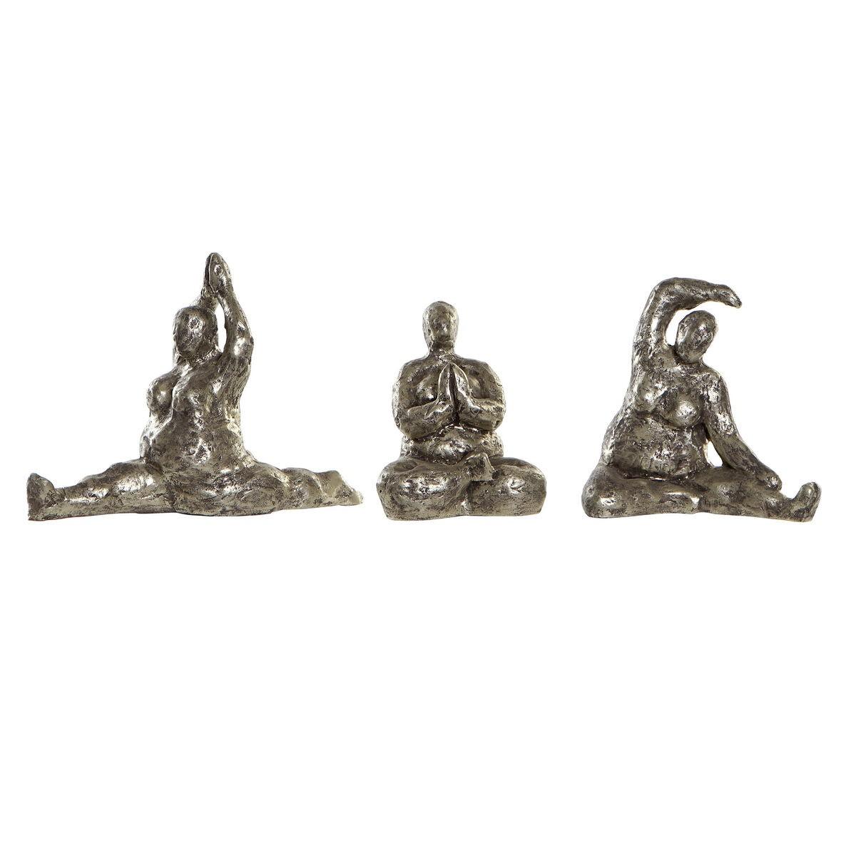 Dekorativ Figur 11 X 22 5 X 17 Cm Gylden Yoga 3 Enheder