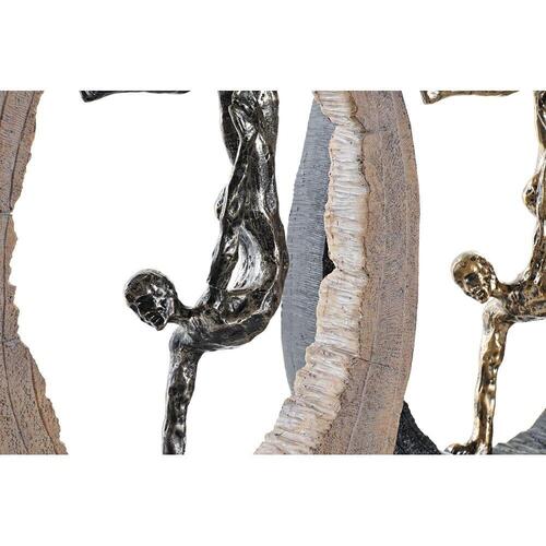 Dekorativ figur 24 x 8 x 36 cm Sort Gylden (2 enheder)