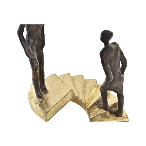 Dekorativ figur Gylden Harpiks Mørkegrå Trappe Moderne (14 x 14 x 41,5 cm)