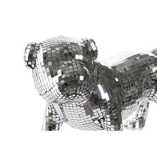 Dekorativ figur Engelsk Sølvfarvet Bulldog Harpiks Moderne (45,5 x 21,5 x 25 cm)