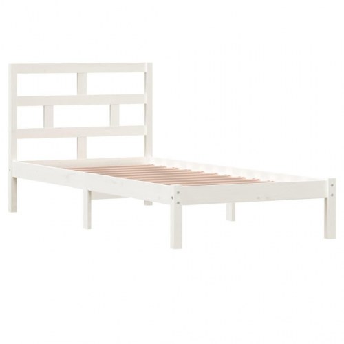 Sengeramme 90 x 200 cm i massivt fyrretræ - hvid
