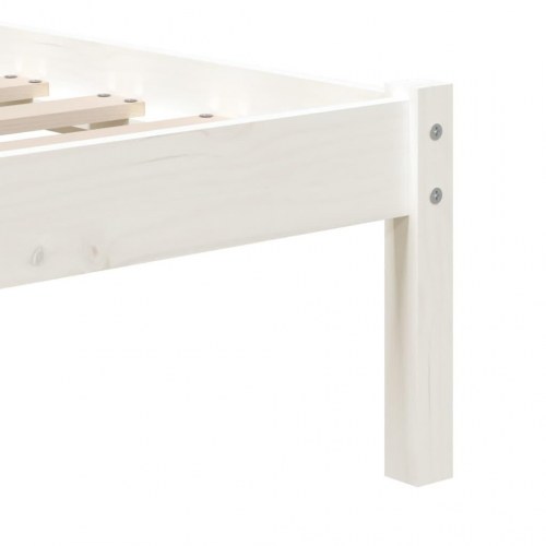 Sengeramme 90 x 200 cm i massivt fyrretræ - hvid