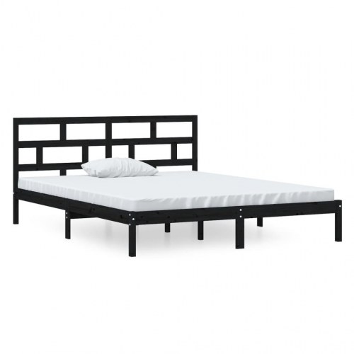 Sengeramme 120x190 cm Small Double massivt træ sort