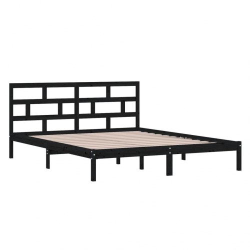 Sengeramme 120x190 cm Small Double massivt træ sort