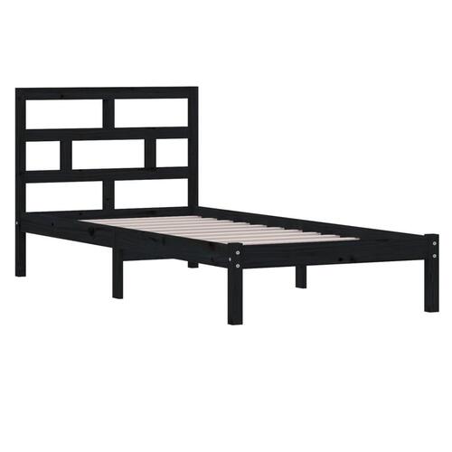 Sengeramme 100x200 cm massivt fyrretræ sort