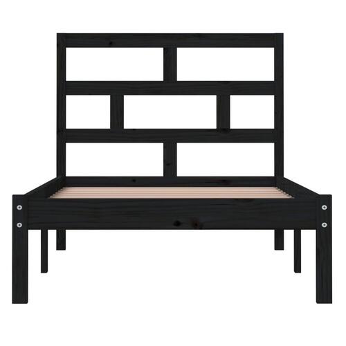 Sengeramme 100x200 cm massivt fyrretræ sort