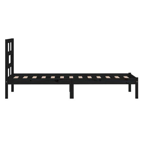 Sengeramme 100x200 cm massivt fyrretræ sort