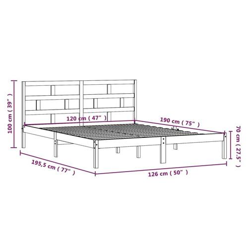 Sengeramme 120x190 cm Small Double massivt træ hvid