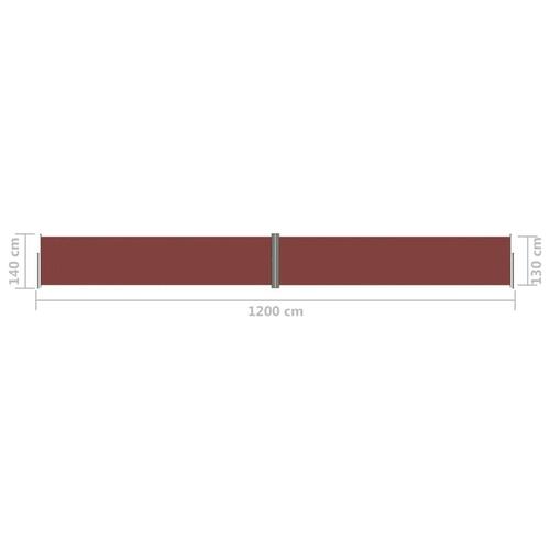 Sammenrullelig sidemarkise 140x1200 cm brun