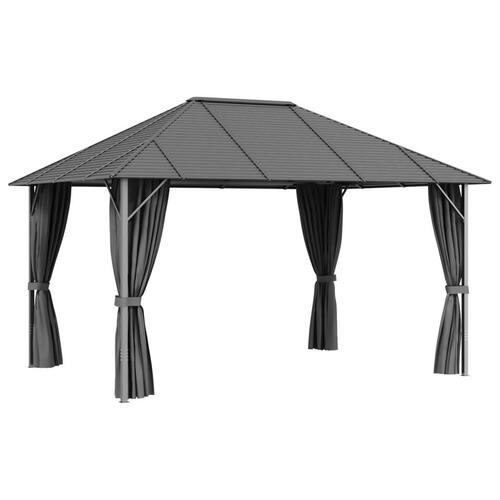 Pavillon med sidevægge og tag 4x3 m antracitgrå