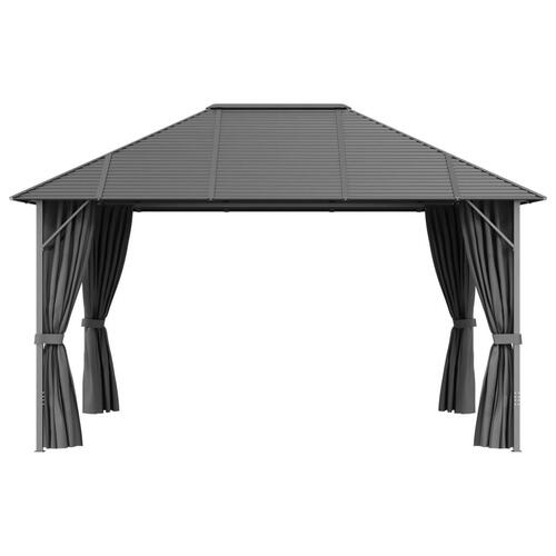 Pavillon med sidevægge og tag 4x3 m antracitgrå
