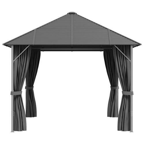 Pavillon med sidevægge og tag 4x3 m antracitgrå