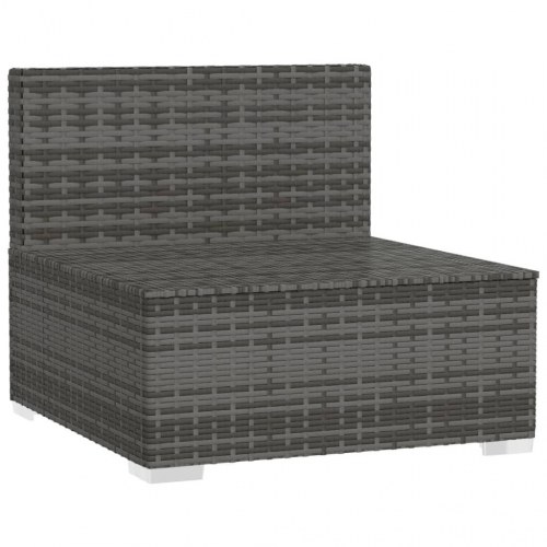 Midtermodul til havesofa med hynder polyrattan grå