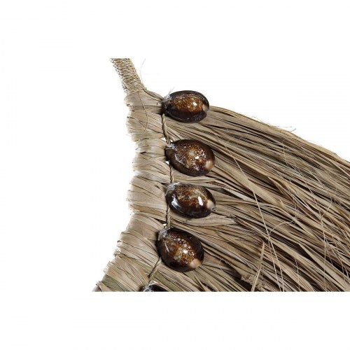Vægdekoration - natur, muslinger og fiber (75 × 3 × 62 cm)