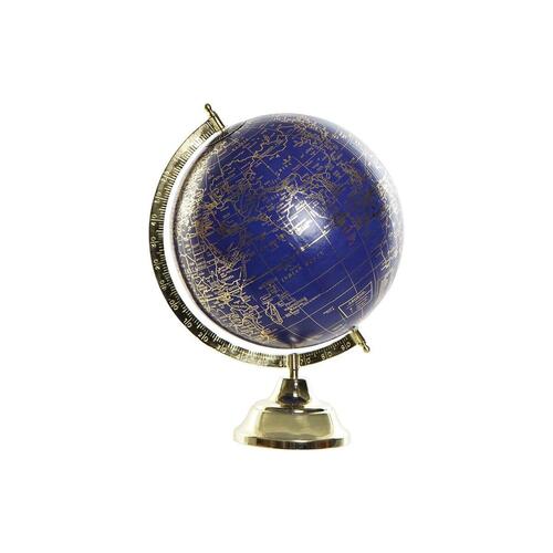 Globus - blå/guldfarvet metal, 27 × 25 × 36 cm