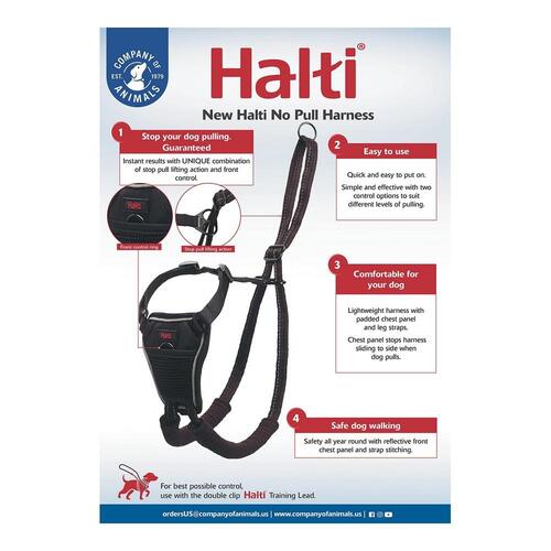 Halti No Pull Hundesele - Company of Animals, M (34-56 cm), sort