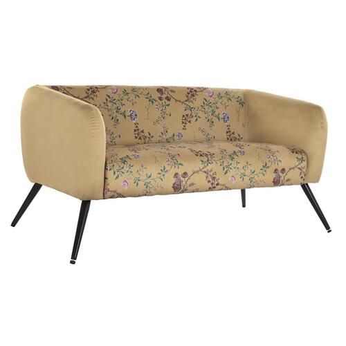 Sofa Gul Sort Metal Cvetlice Moderne Shabby Chic 140 x 71 x 71 cm