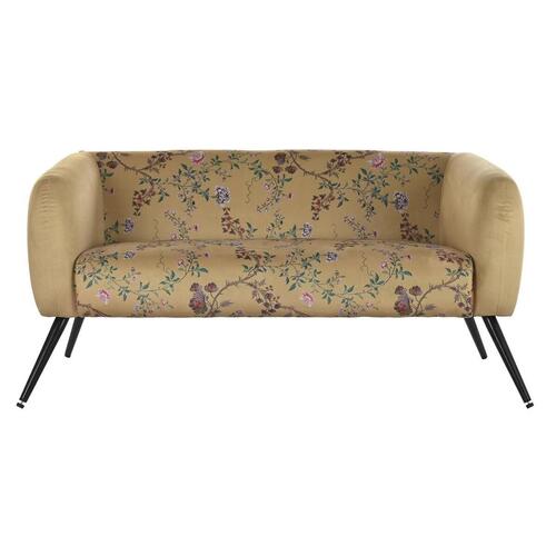 Sofa Gul Sort Metal Cvetlice Moderne Shabby Chic 140 x 71 x 71 cm
