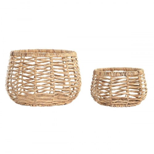 Kurvesæt Natur Naturlig fiber Boho 48 x 48 x 33 cm 2 Dele