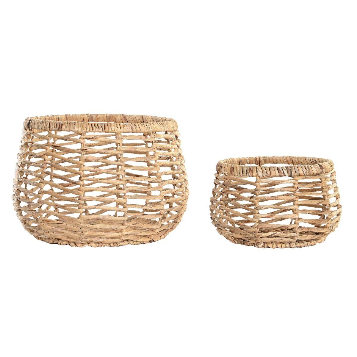 Kurvesæt Natur Naturlig fiber Boho 48 x 48 x 33 cm 2 Dele