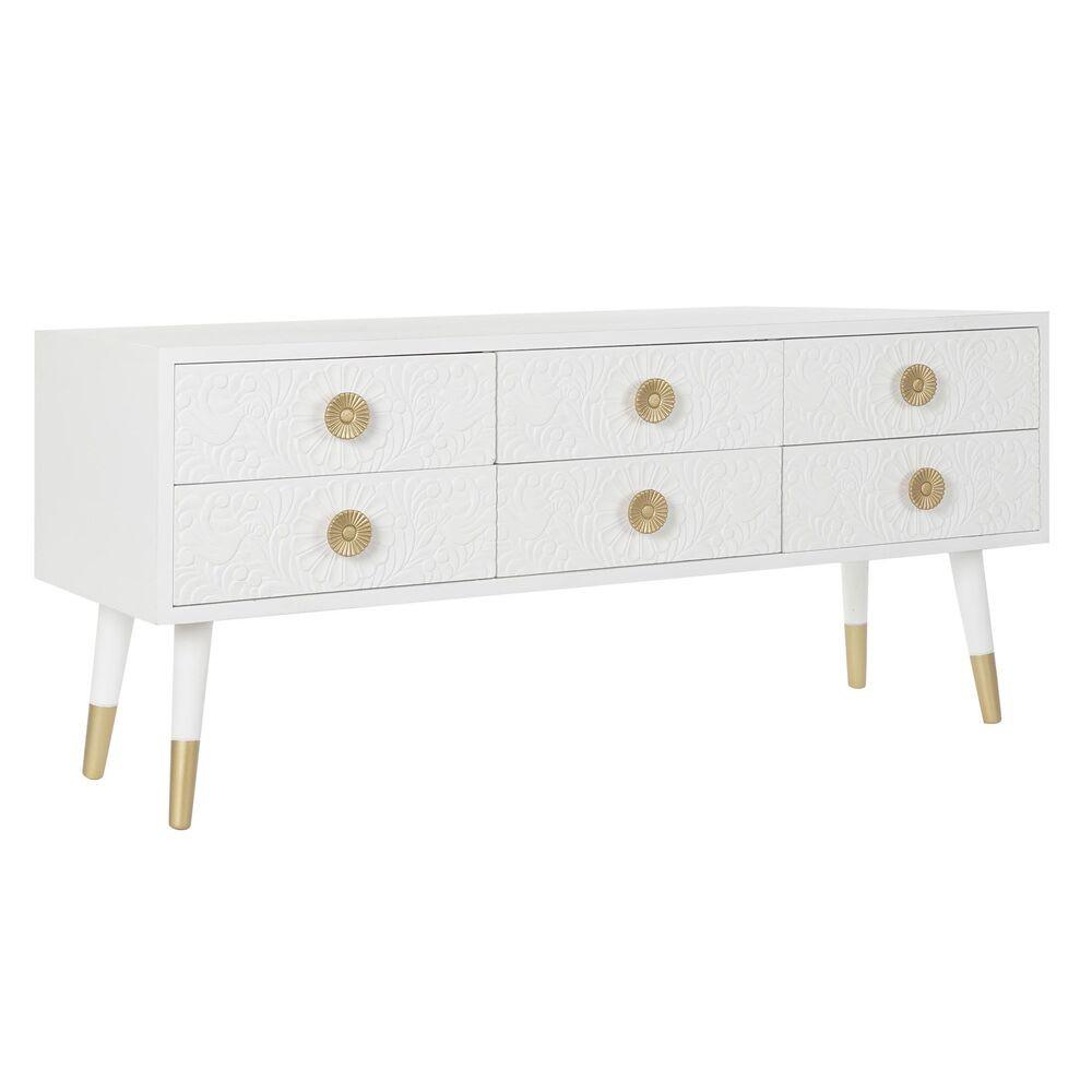 Møbler Hvid Gylden Gran Træ Mdf 120 X 42 X 54 Cm
