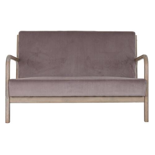 2 personers sofa Pink Hør Gummitræ Traditionel (122 x 85 x 74 cm)
