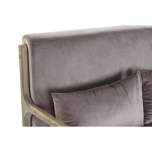 2 personers sofa Pink Hør Gummitræ Traditionel (122 x 85 x 74 cm)
