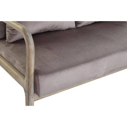 2 personers sofa Pink Hør Gummitræ Traditionel (122 x 85 x 74 cm)