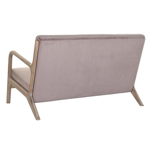 2 personers sofa Pink Hør Gummitræ Traditionel (122 x 85 x 74 cm)