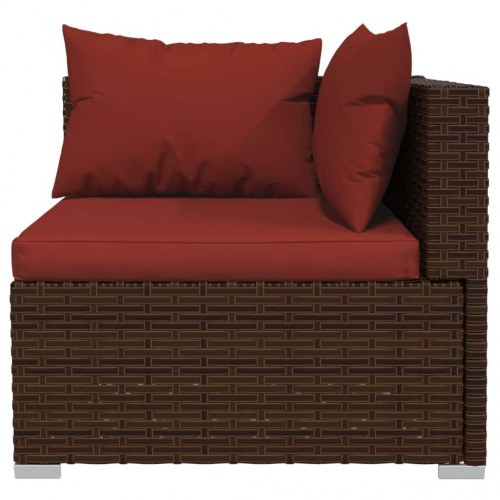 2-personers sofa med hynder polyrattan brun