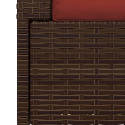 2-personers sofa med hynder polyrattan brun