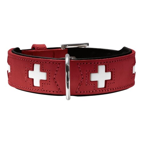 Hunter Hundehalsbånd Swiss - Rød/Sort, 38-43,5 cm