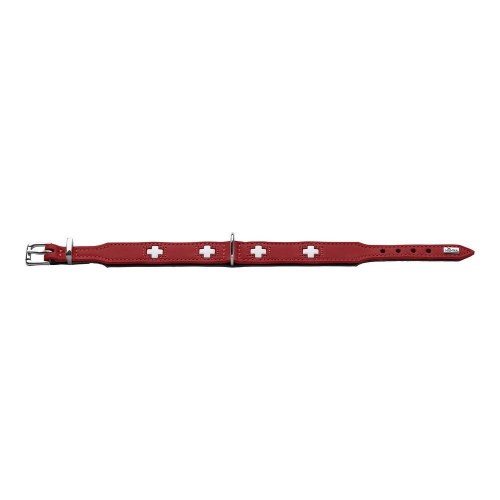 Hunter Hundehalsbånd Swiss - Rød/Sort, 38-43,5 cm