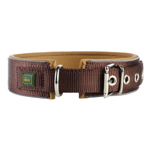 Hunter Neoprene Reflect hundehalsbånd - brun, 44-51 cm