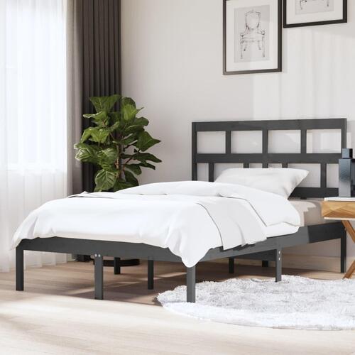Sengeramme 150x200 cm King Size massivt træ grå